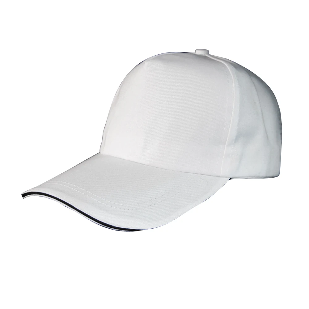 Blank White Baseball Casquette Adjustable Comfortable Hat Sports Cap Black Sandwich Brim Baseball Caps