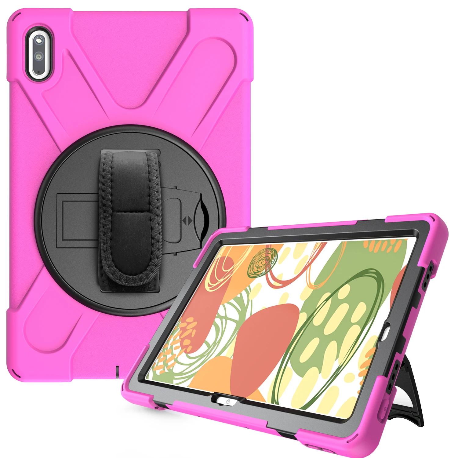 New Robot Pad Cover for Huawei Mate Pro M5 M6 with Kickstand Rotating hand Shoulder strap For Huawei Matepad Tablet Case