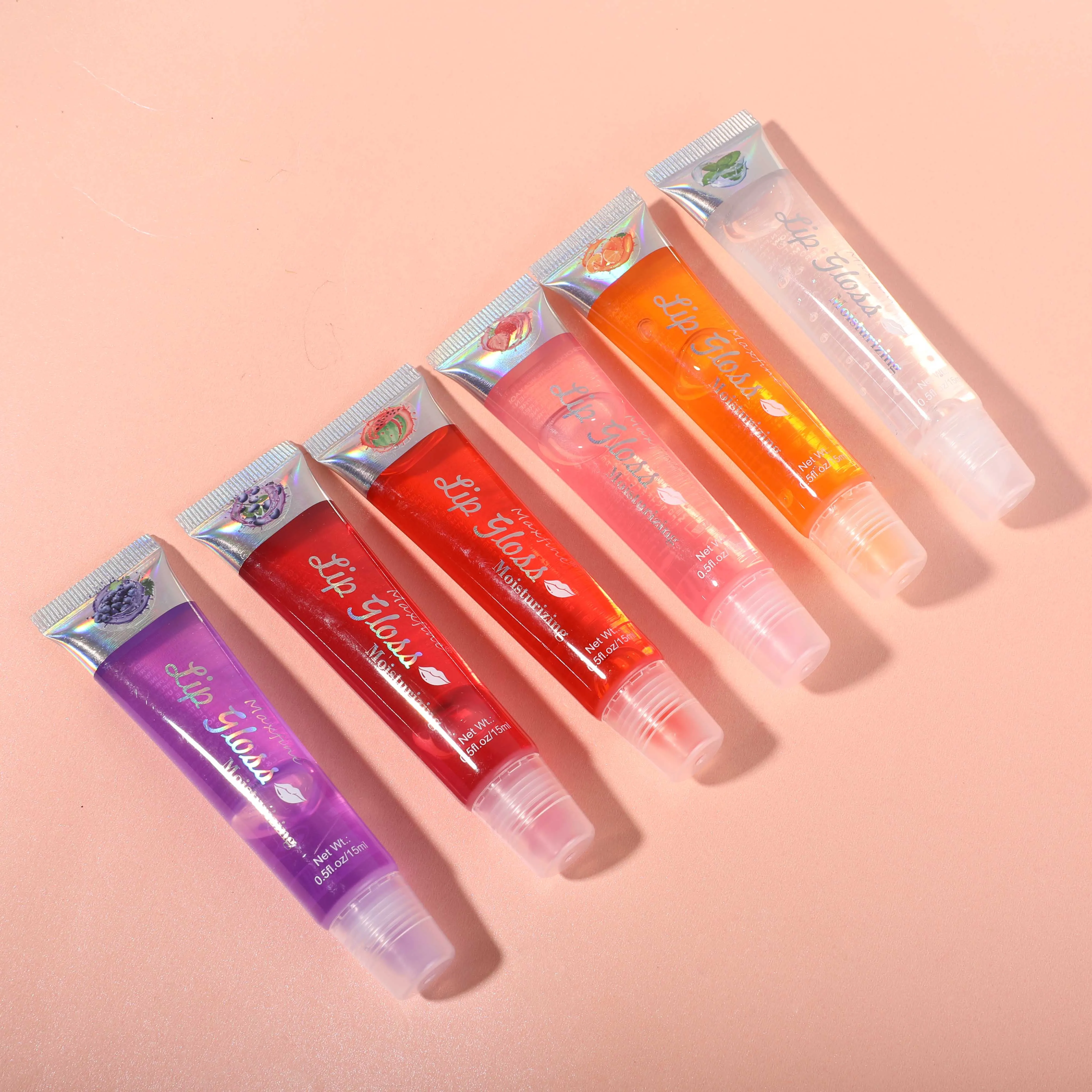 Fruit Burst Lip Oil Scented Lip gloss Plumping Lip gloss Jelly Moisturizer Shiny Vitamin 24pcs/set