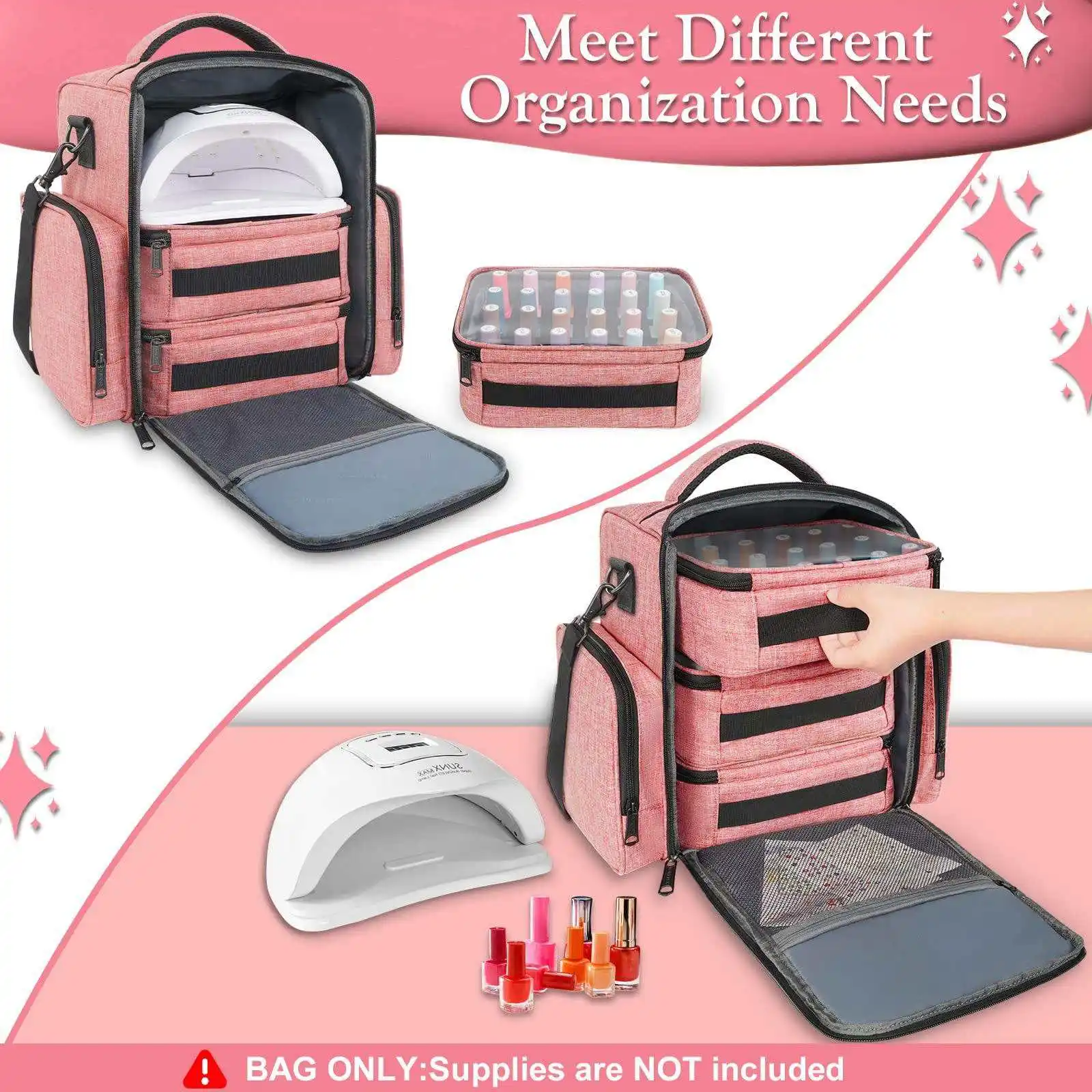 Travel Nail Polish Organizer Custom professional Manicure Tool Bag Backpack Nail Polish Bag Tools Storage Bag