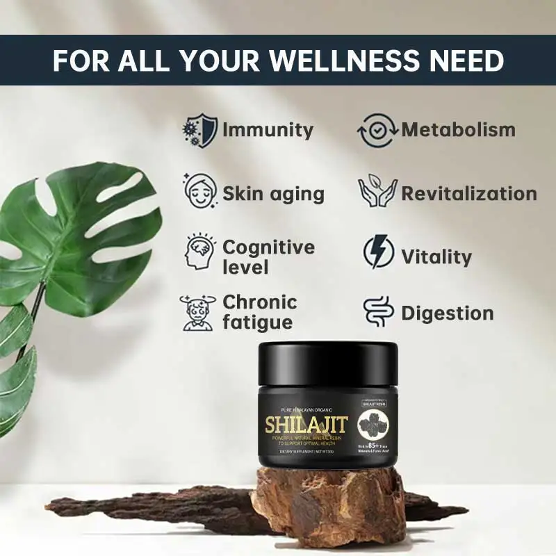 Gold Grade 100% Pure Himalayan Shilajit with Fulvic Acid 85 Trace Minerals Complex for Energy Immune Support
