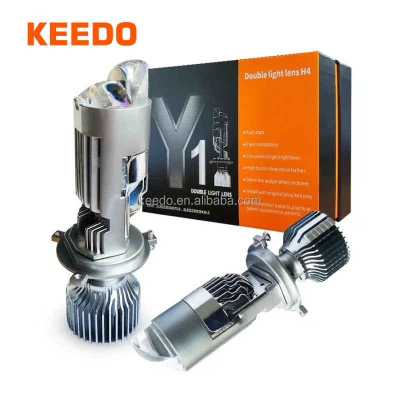 Новинка, мотоциклетная Автомобильная Лазерная светодиодная фара Keedo Y1 H4, светодиодный проектор, светодиодная противотуманная фара, система освещения автомобиля