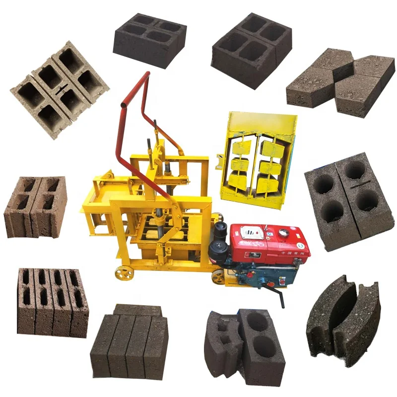 Mobile Manual Concrete Diesel Brick Making Machinery Cement Brick Block Making Machine Price