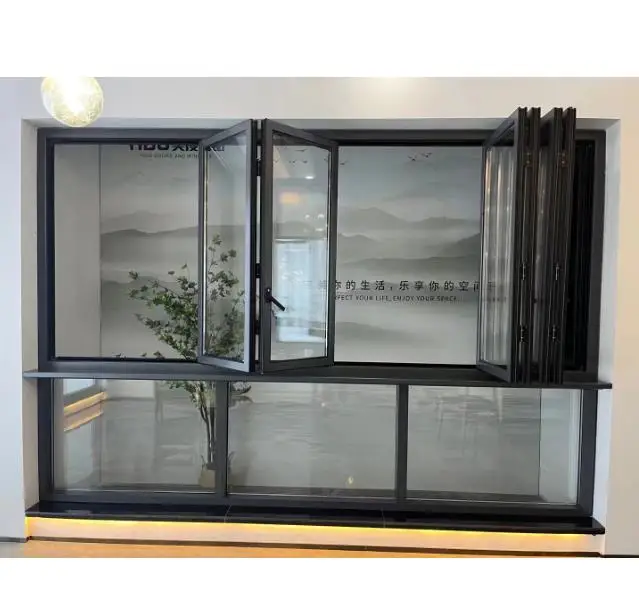 Aluminum Sliding Bi-folding Window Fold Up Window And Door Fold Up Windows For Kitchen