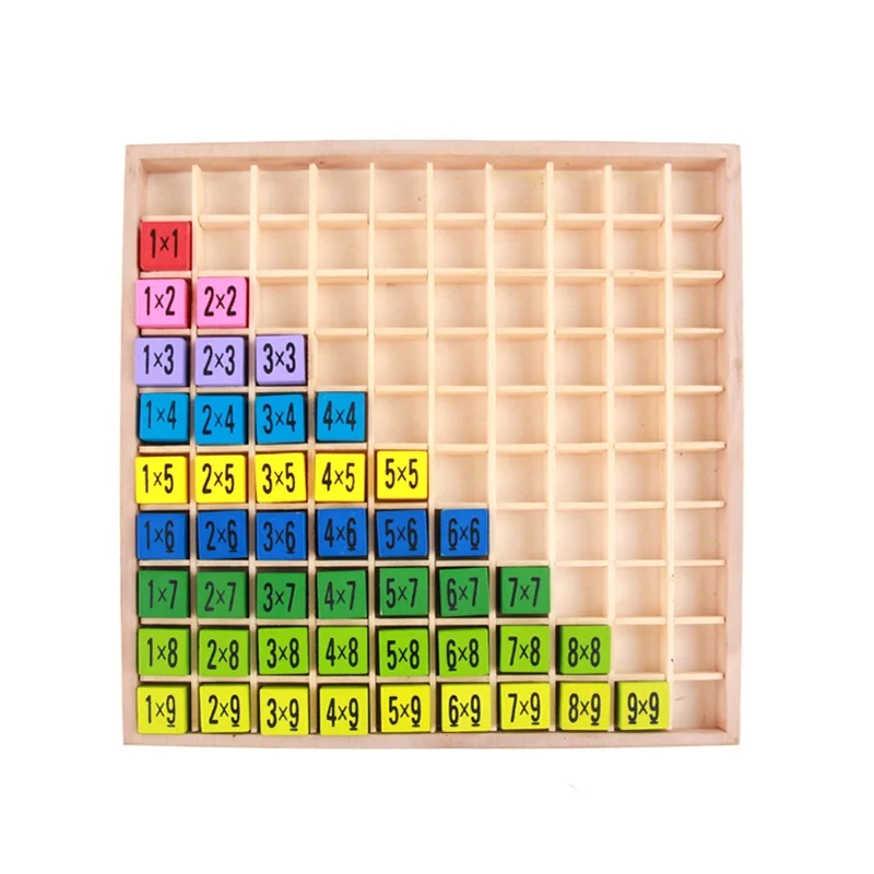 Montessori Educational Teaching Aids Wooden Toys for Children 99 Multiplication Table Math Arithmetic Toys