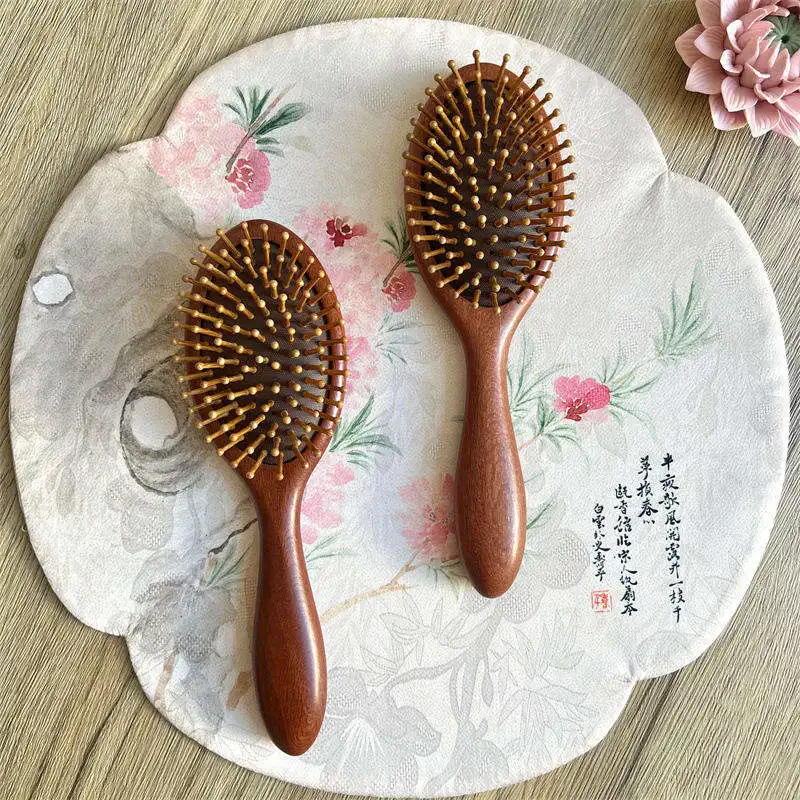 Bamboo Hair Brush Custom Logo Wooden HairBrush Paddle Massage Hair Brushes bamboo Pin Hair Brushes Detangling Combs
