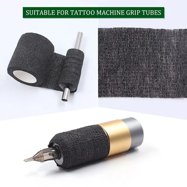 Custom Self-adhesive Elastic Aftercare Tattoo Machine Wrap Tattoo Bandage Wrap Cover Grip Tattoo Tape