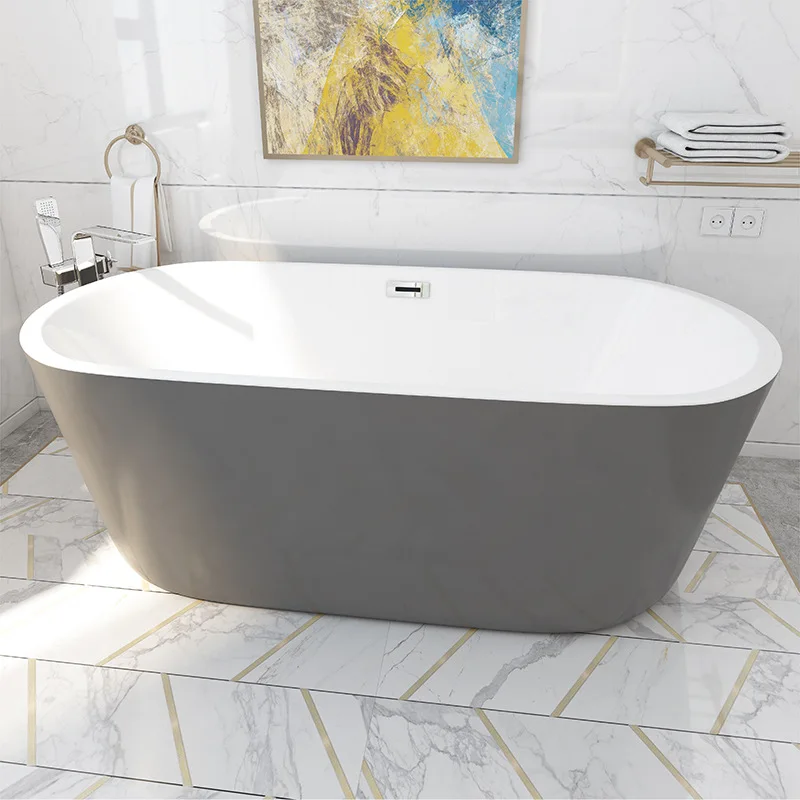 Multi Color Resin Stone Bathtub Free Standing Bath Tub Solid Surface Acrylic Stone Bath Tub