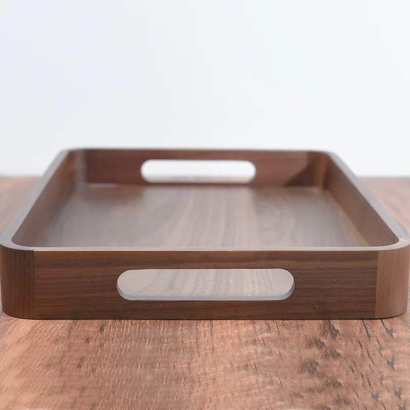 Black Walnut japanese-style fruit plate domestic living room coffee table tray rectangular plate Kung Fu tea set tray