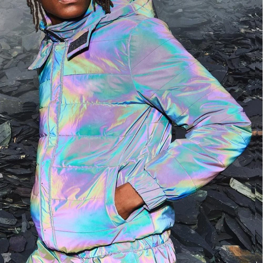 Hot sales colorful mens streetwear reflective hip hop pants with Drawstring