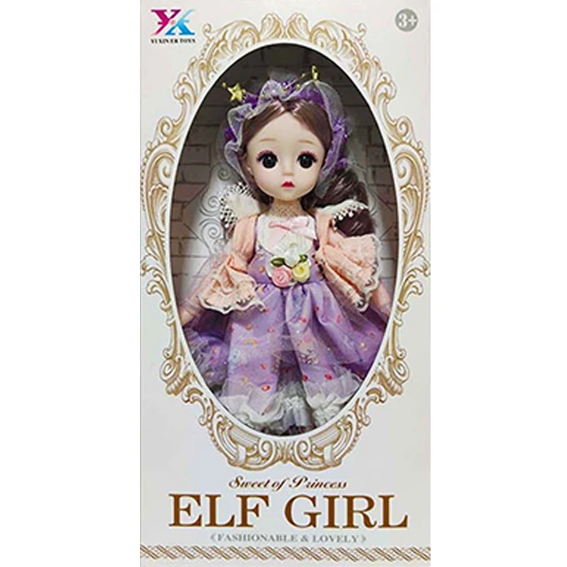 Beautiful Super exquisite 12-inch exquisite wedding dress big eye doll with movable joints for kids 12-joint 3D big eye doll