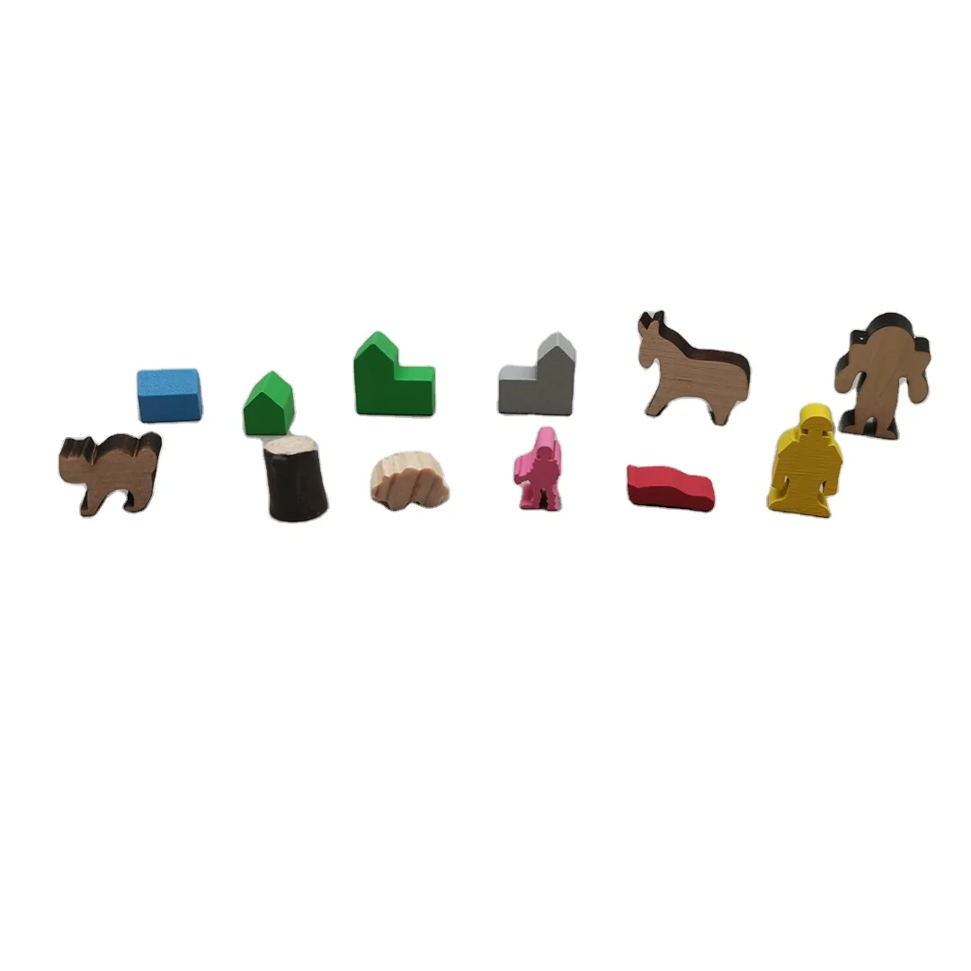 High Quality Cheap Custom Meeples Wood Pawn Meeple for Board Game