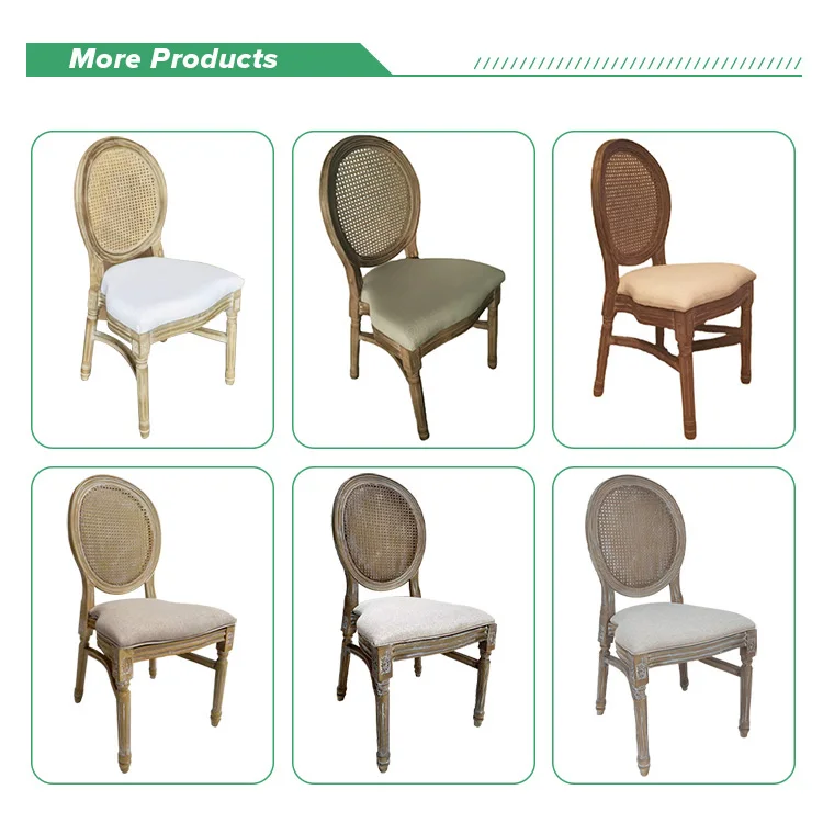Antique Style Stacking Louis Chair Combines Rattan Cane Back With Classic Elegance for Timeless Events
