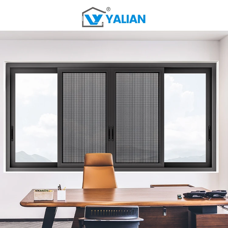 YaLian Modern Design Double Pane Sliding Window with Smooth Aluminum Tilt System for Apartment Use