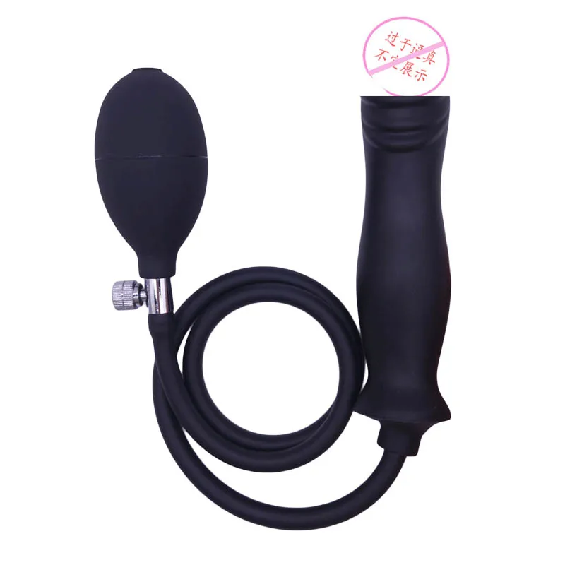 Balloon Inflatable Dildo Anal Plug Sex Toy with Manual Air Pump Handle Expander Stretcher Ass Spreader