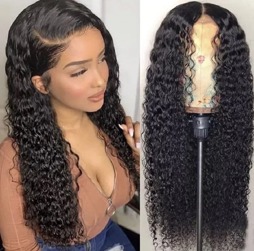 Парики из человеческих волос Бразильские глубокие кудрявые передние парики бразильские натуральные волосы на сетке спереди для черных женщин