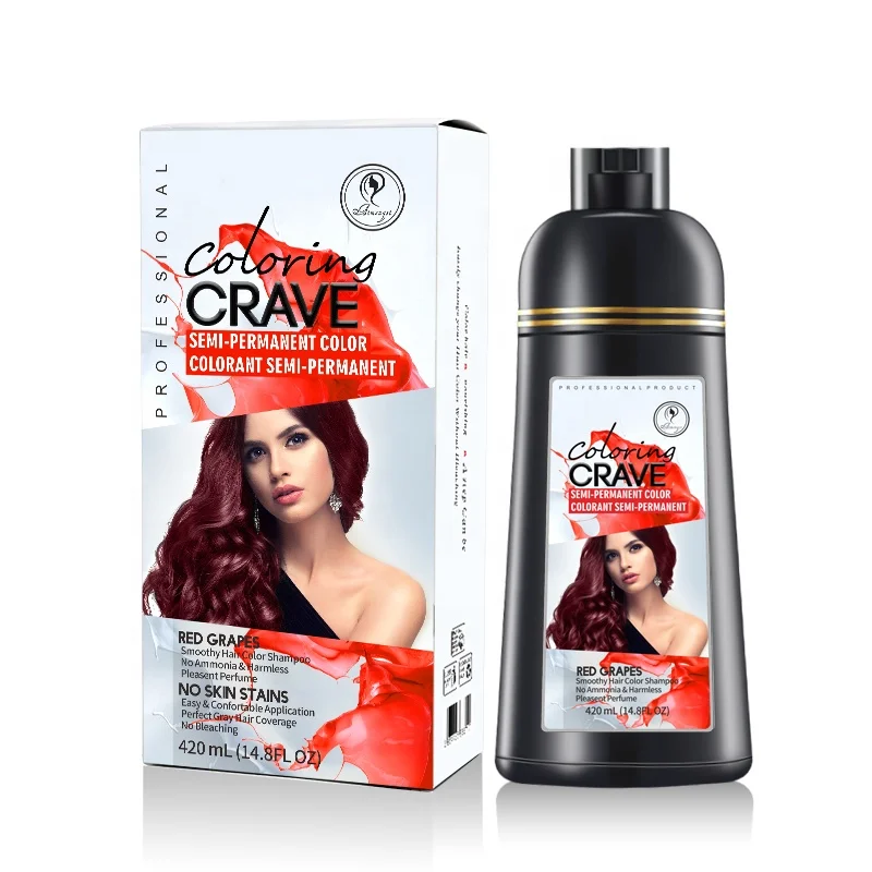 OEM 3 in 1 magic no side effect natural fast silky liquid purple brown black hair dye color shampoo for white hair