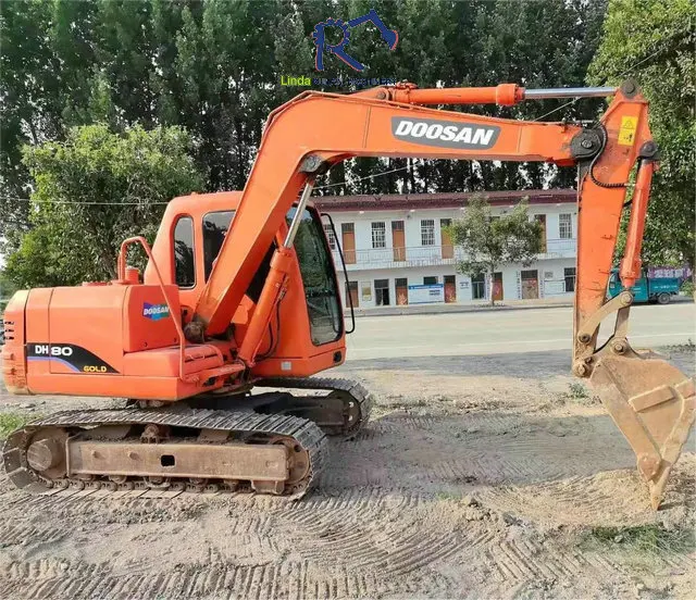 Free shipping 8ton mini excavator used original Doosan DH80gold Hydraulic crawler Secondhand backhoe digger Doosan DH80
