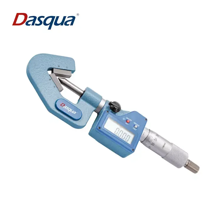 Dasqua High Quality 1-15 mm 5-20 mm 20-35 mm 0.01 Graduation 3 Flutes and 5 Flutes Digital V Anvil Micrometer Measuring Tool