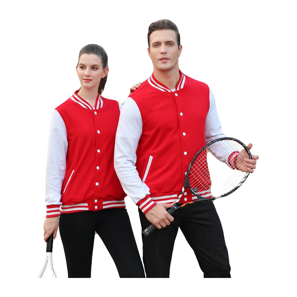 wholesale raglan unisex tracksuits  cotton baseball jacket custom  college jacket