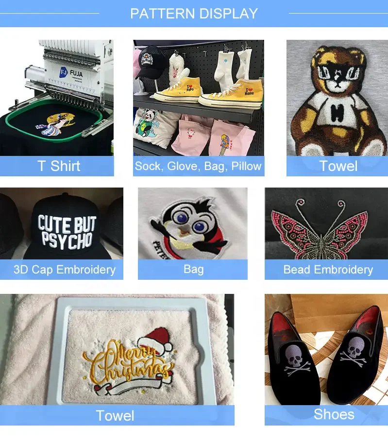 Industrial 4 heads Sewing Machine computer embroidery machine for cap hat t shirt