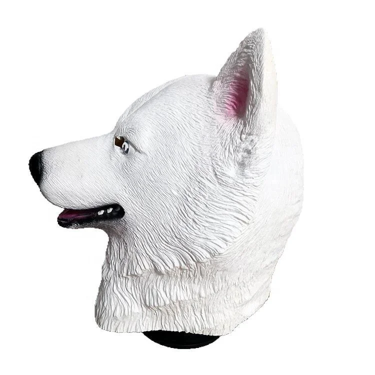 Wholesale Funny Rubber Halloween Animal Masks Cosplay Dog Head Latex Mask