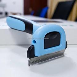 Double Sided Shedding and Dematting Undercoat Rake Comb Pet Grooming Brush Deshedding Tool for Dogs and Cats