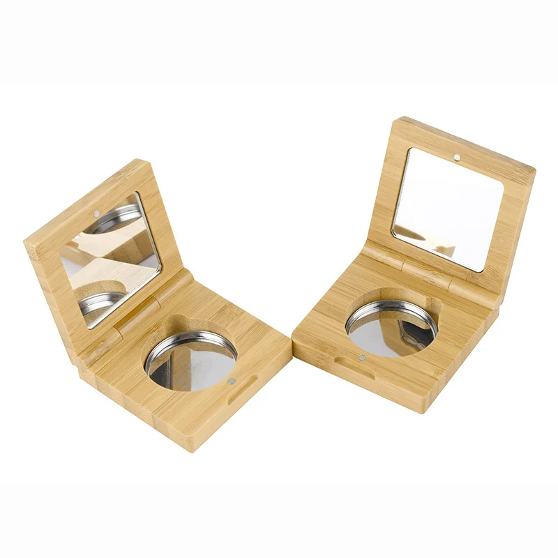 Make Up Cosmetic Organizer Palette Private Label Eyeshadow Empty Bamboo Eyeshadow Palette With Mirror