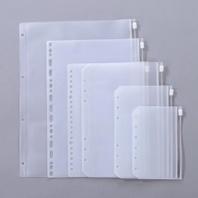 Матовая сумка на молнии A5 A6 A7, прозрачная пластиковая Самоуплотняющаяся сумка из ПВХ, конверты для денег