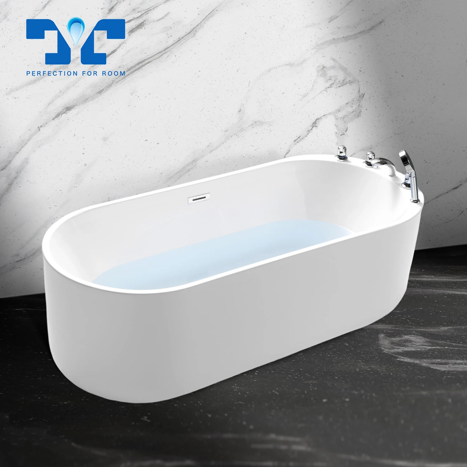 Modern ce cupc approved marble 59 inch low shower oval small Freestanding acrylic bath soaking Adult Baths Tubs