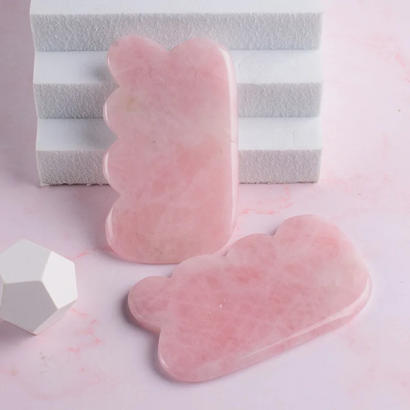 Teeth Pink Jade Gua Sha Point Body Massager Eye Care Massaging Facial Sculpting Massage Tool For Face