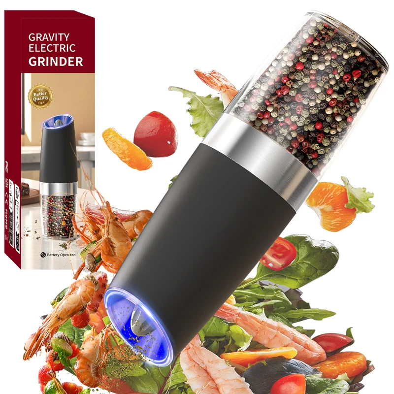 Hot Automatic Disposal Pepper Grinder Electric Salt and Pepper Grinder Set With Light
