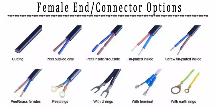 AC Cord Pigtail 16AWG 3 Prong 6 Feet Open End 3 Wire Heavy Duty SJT 16 Gauge Power Supply Cord 120V AC NEMA 5-15P