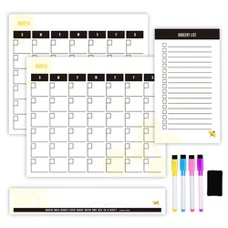 Unique meal planner magnetic magnet fridge planner dry erase removable magnetic monthly weekly planner for kitchen