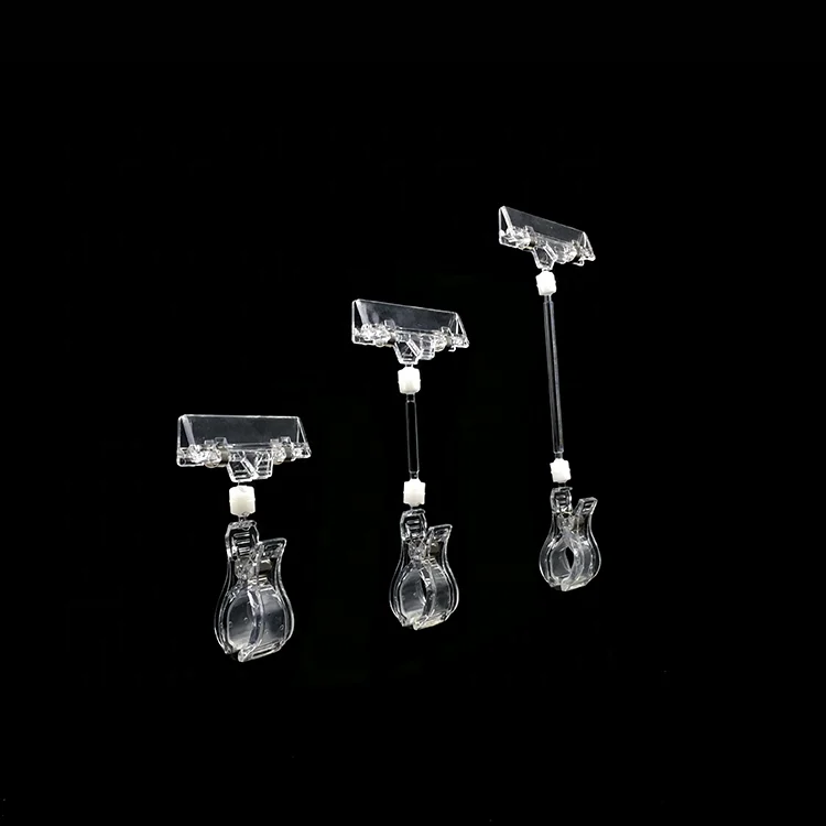 Оптовая продажа двухсторонний держатель знака пластиковый поп-зажим