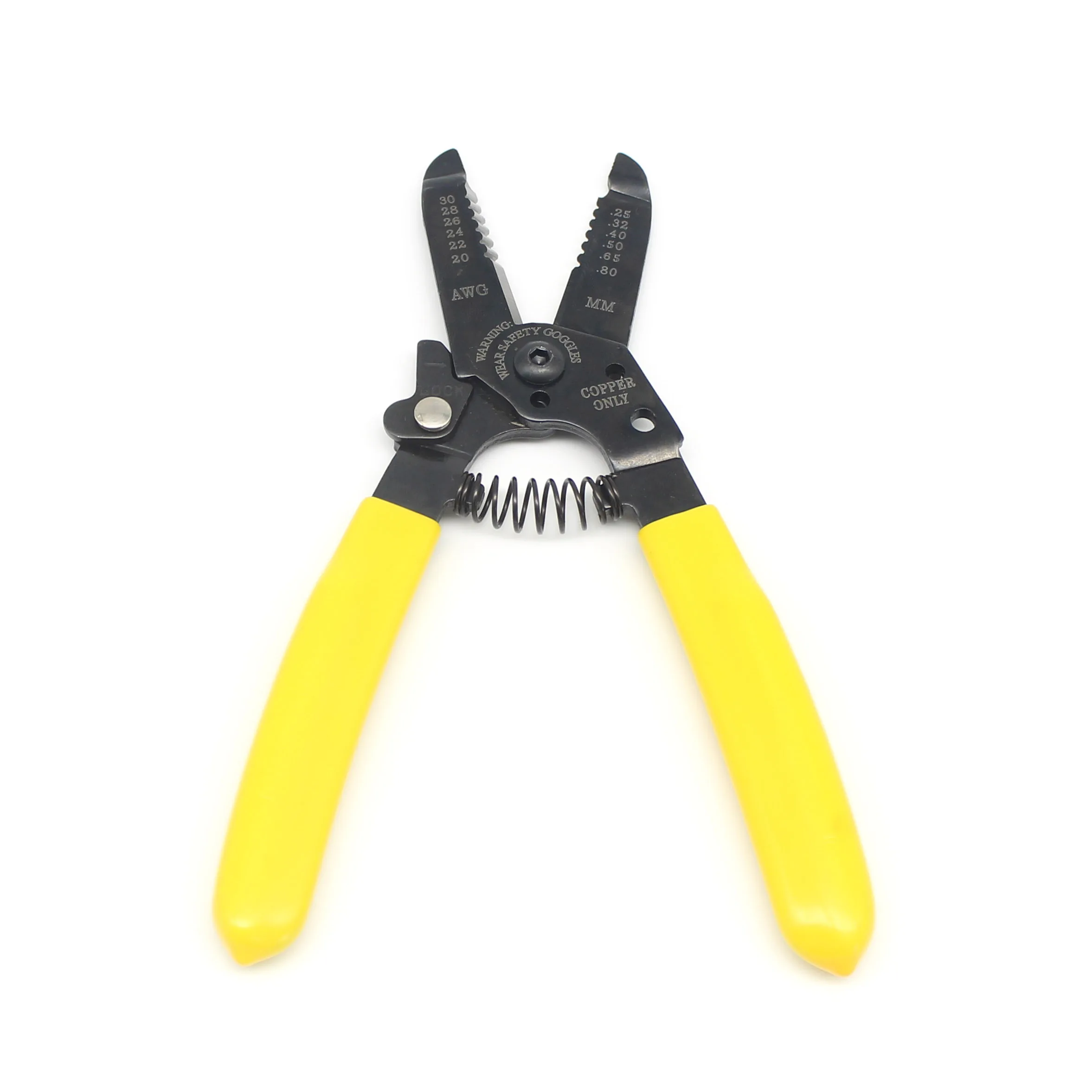 Black Oxide 20-30 Awg Yellow Handle Copper Electric Wire Stripper