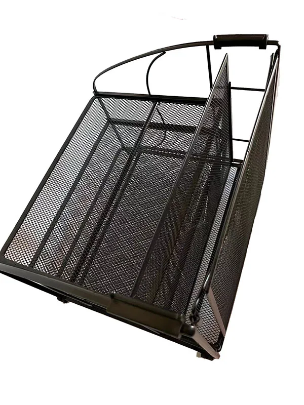 Black metal mesh File manager multilayer removable letter tray to separate files and mail from your home office desktop