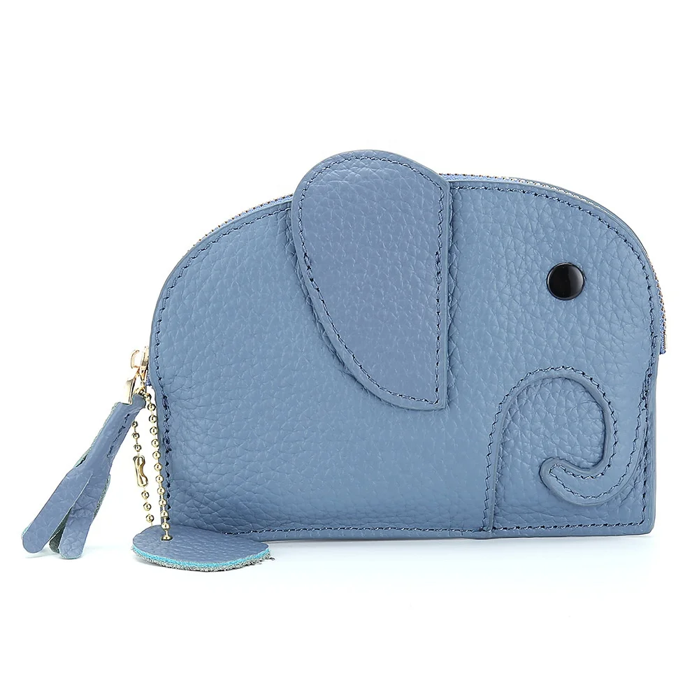 
atinfor Minimalist Women Japanese Genuine Leather Coin Purse Elephant Mini Creative Female Cute Coin Bag 