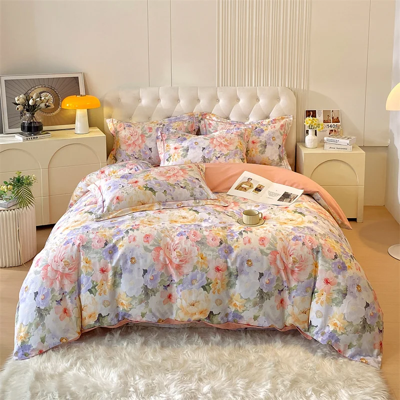 Hot Sale Cotton Fabric Bed Linen Sheets Wholesale Bedding Duvet Cover Set Bed Linen Set Pure French Linen Bedding
