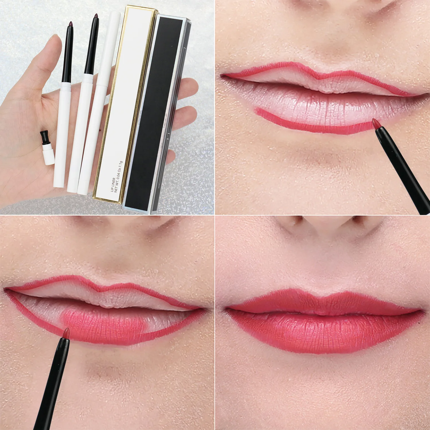 15 colors pink custom lip liner waterproof private label lip liner cream brown lip liner pencil