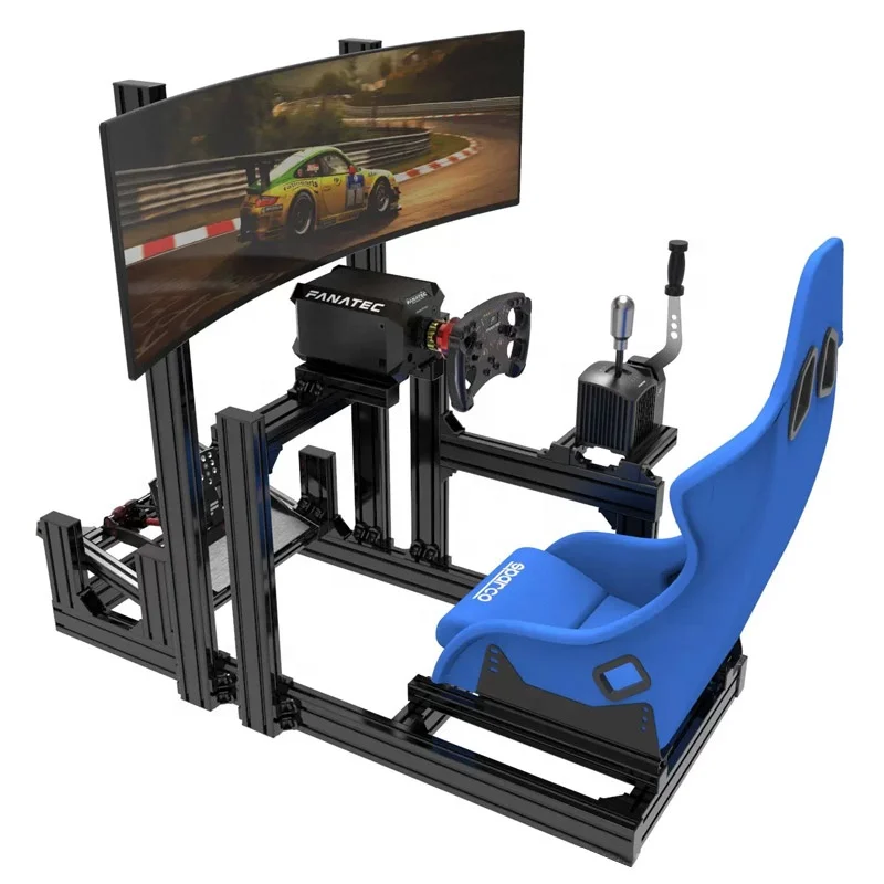 Basic Version DIY 3060 Aluminium Profile Driving Game Frame Alu Direct Drive Car Race Simulator Playseat Sim Rig Racing Cockpit