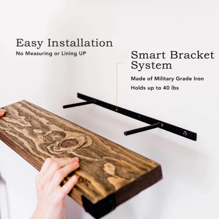 Настенная Современная Страна Стиль Полный деревянная настенная полка для ванной комнаты плавающая полка