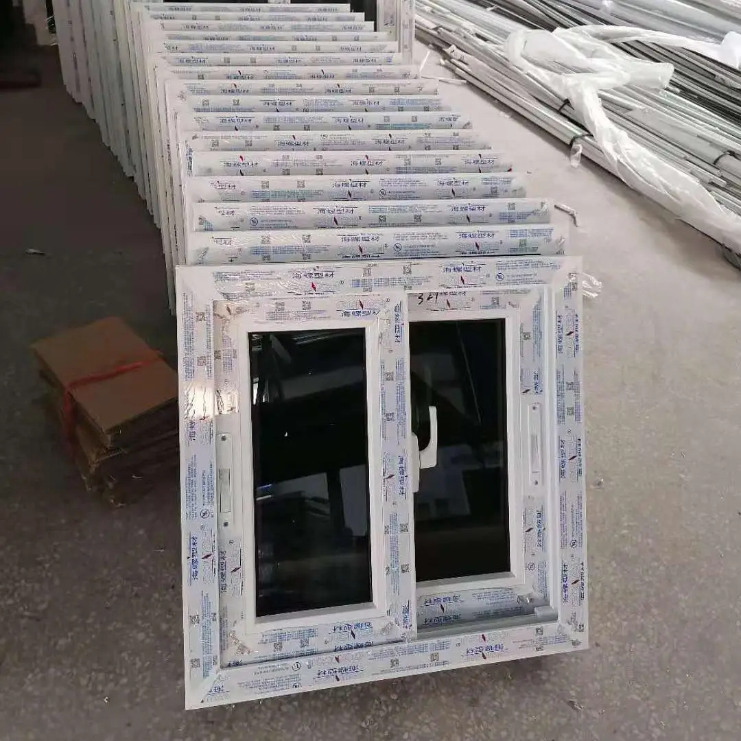 CONCH profile upvc /pvc small  sliding window design UPVC double glazed sliding windows with mosquito net