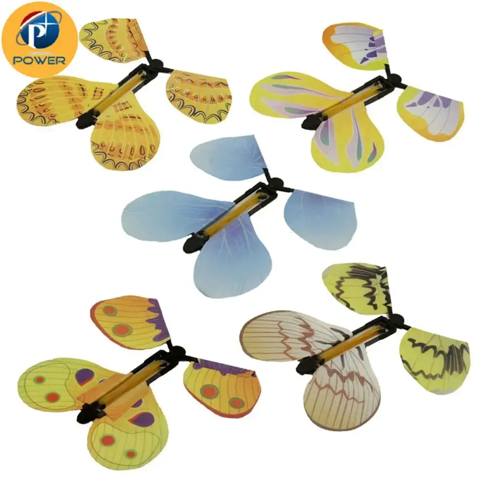 Magic Flyer Flying Butterfly Toys Magic Flying Butterfly Gift Box Wind Up Fairy Butterfly Book Romantic Rubber Band Powered Toys