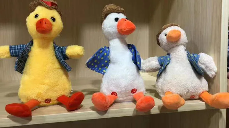 Music Talking duck stuffed plush duck animal toys record repeating singing dancing duck for children