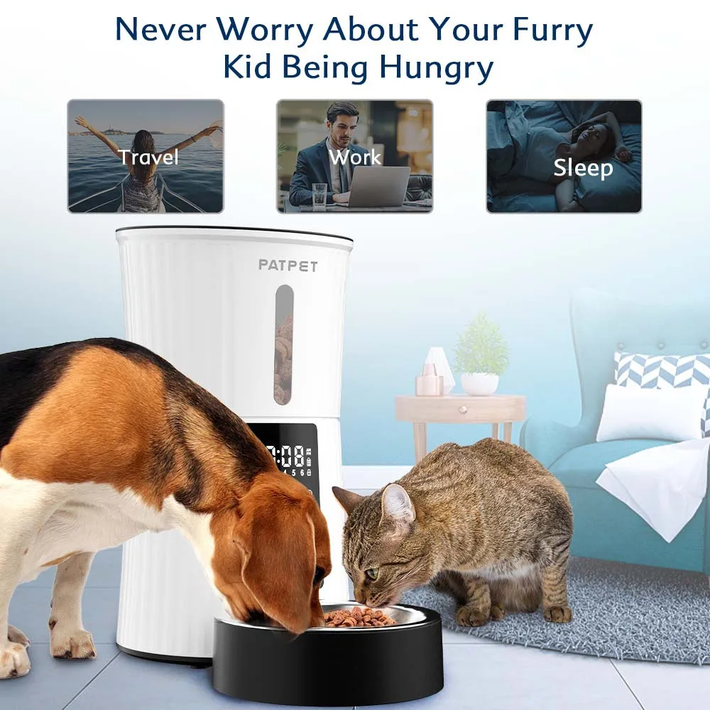 4L Smart Automatic Pet Feeder Dual Power Supply Voice Recorder Timed Quantitative Cat Dog Automatic feeder