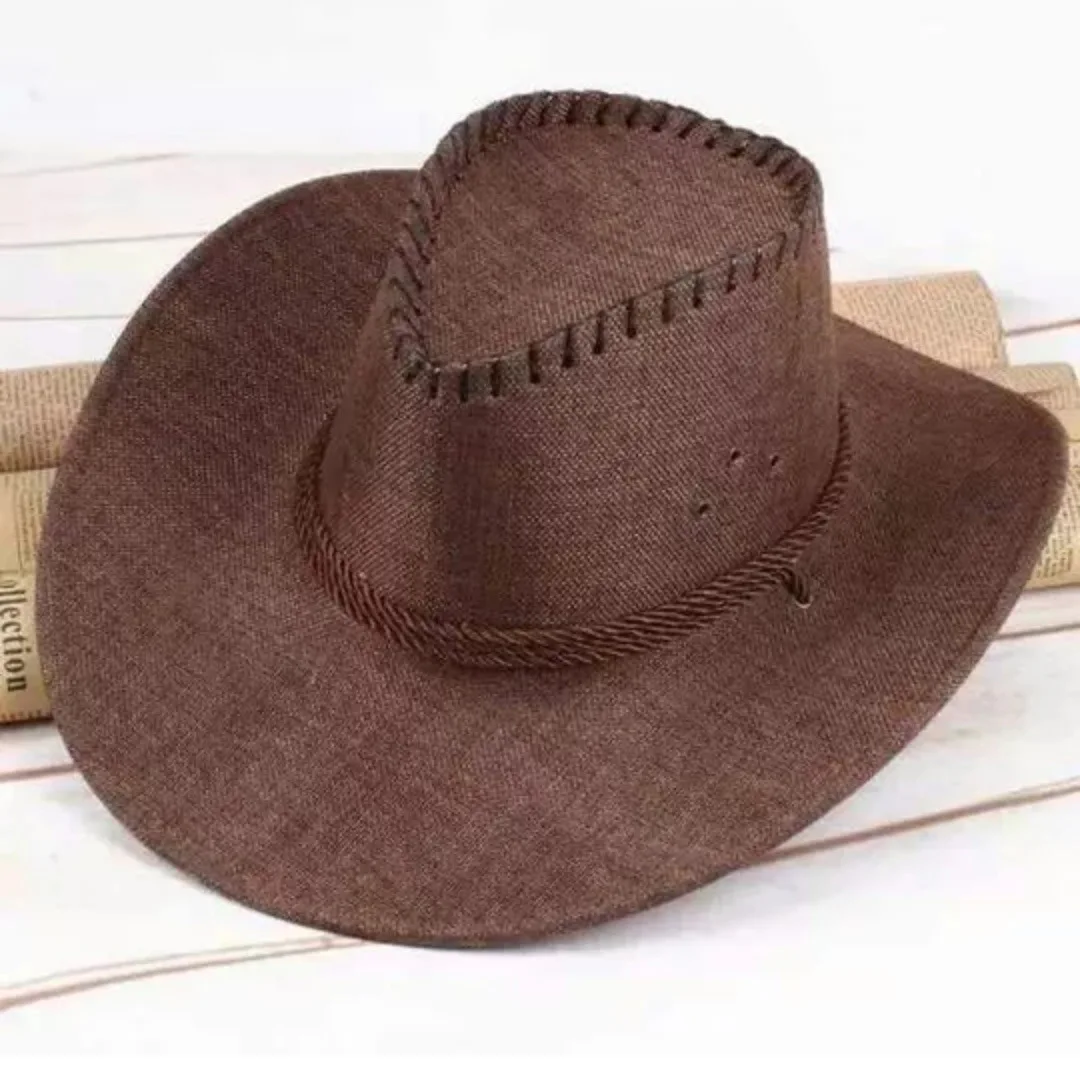 Summer cowboy hat westem hats straw Western Style Leather Cowboy hat for Men and Women Old Style