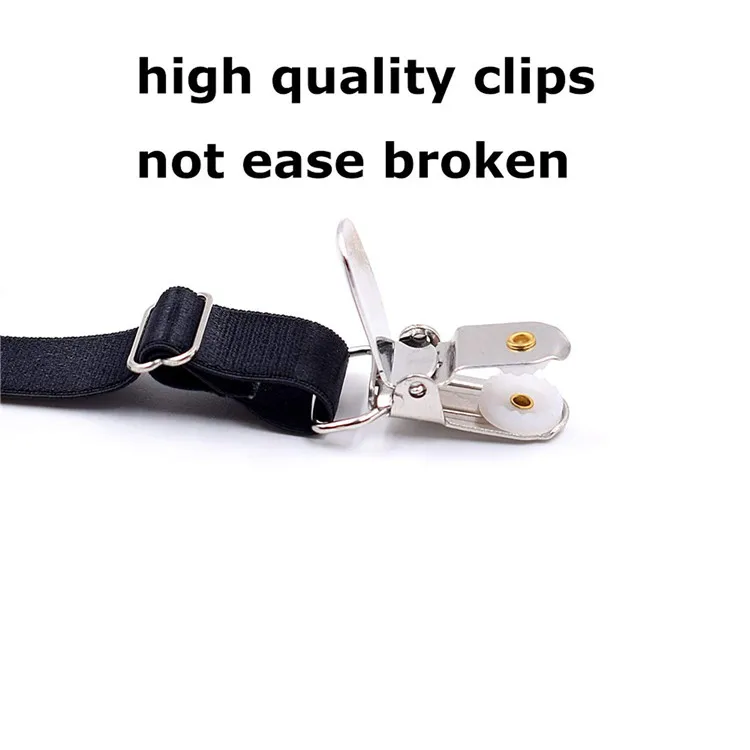 Mens Shirt Stays Shirt Holder Straps Adjustable Elastic Shirts Garters With Non-slip Locking Clamps