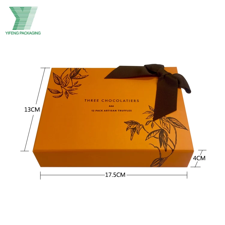 Ramadan Dates orange Chocolate Packaging Box, Food Packaging Wedding Gift Candy Box For Guest, Luxury Cookie Truffle Sweet Box