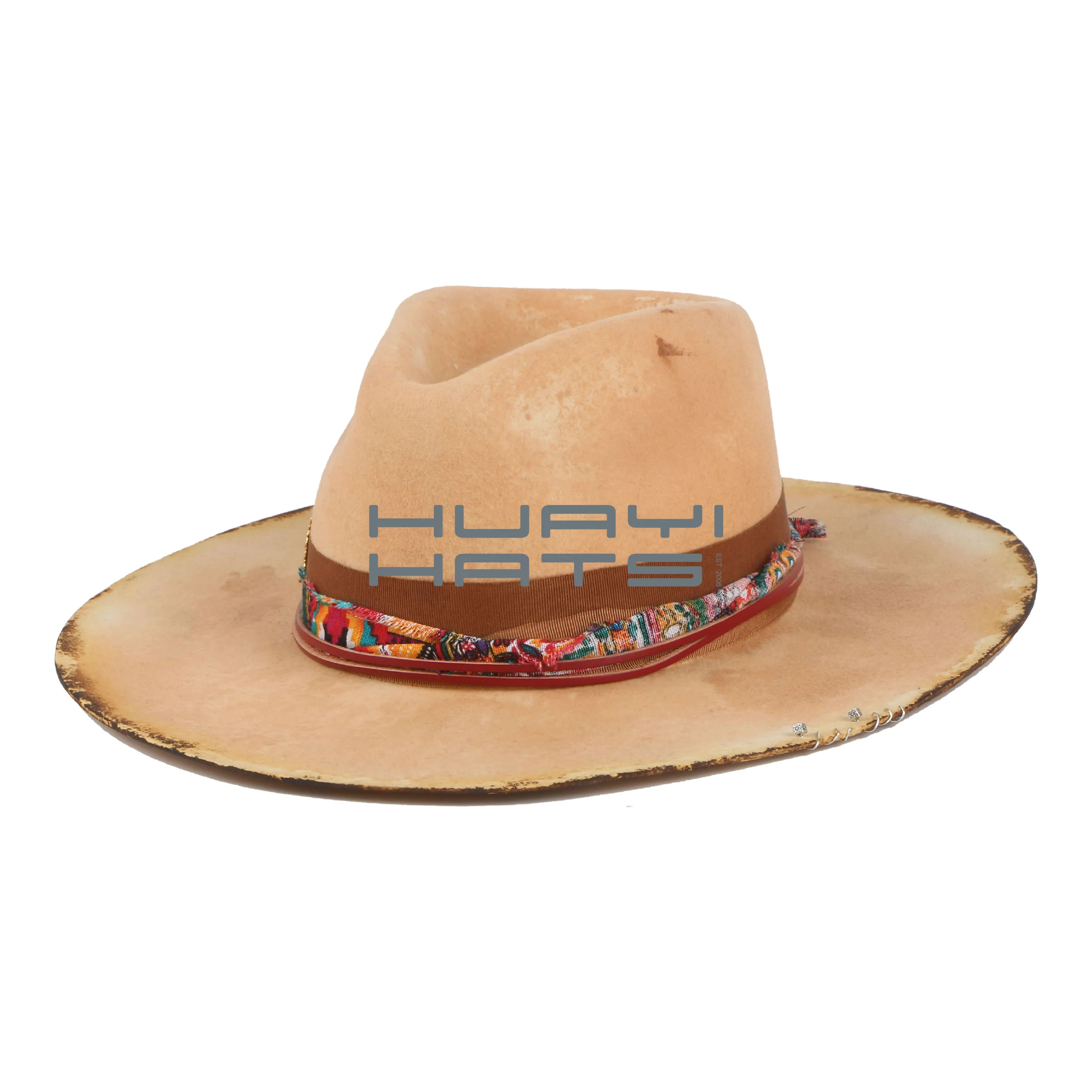 Huayihats OEM/ODM плоские шляпы-федора из мягкой шерсти оптом с логотипом на заказ